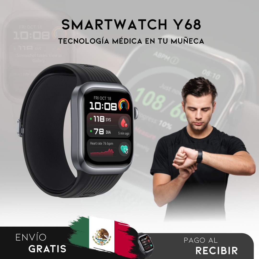 Smartwatch Y68 | Reloj inteligente que cuida de tu salud