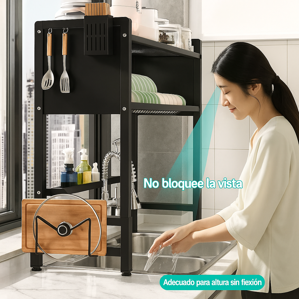 Estante de Cocina 2 en 1 – Escurridor 2 Niveles