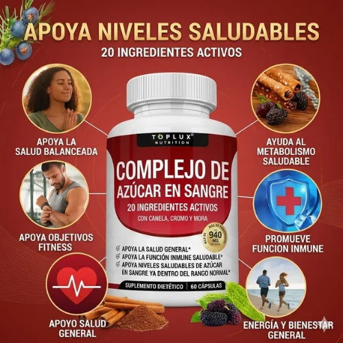 OFERTA 2X1 - Blood Sugar Suplemento | Equilibrio del Azúcar y Energía Diaria