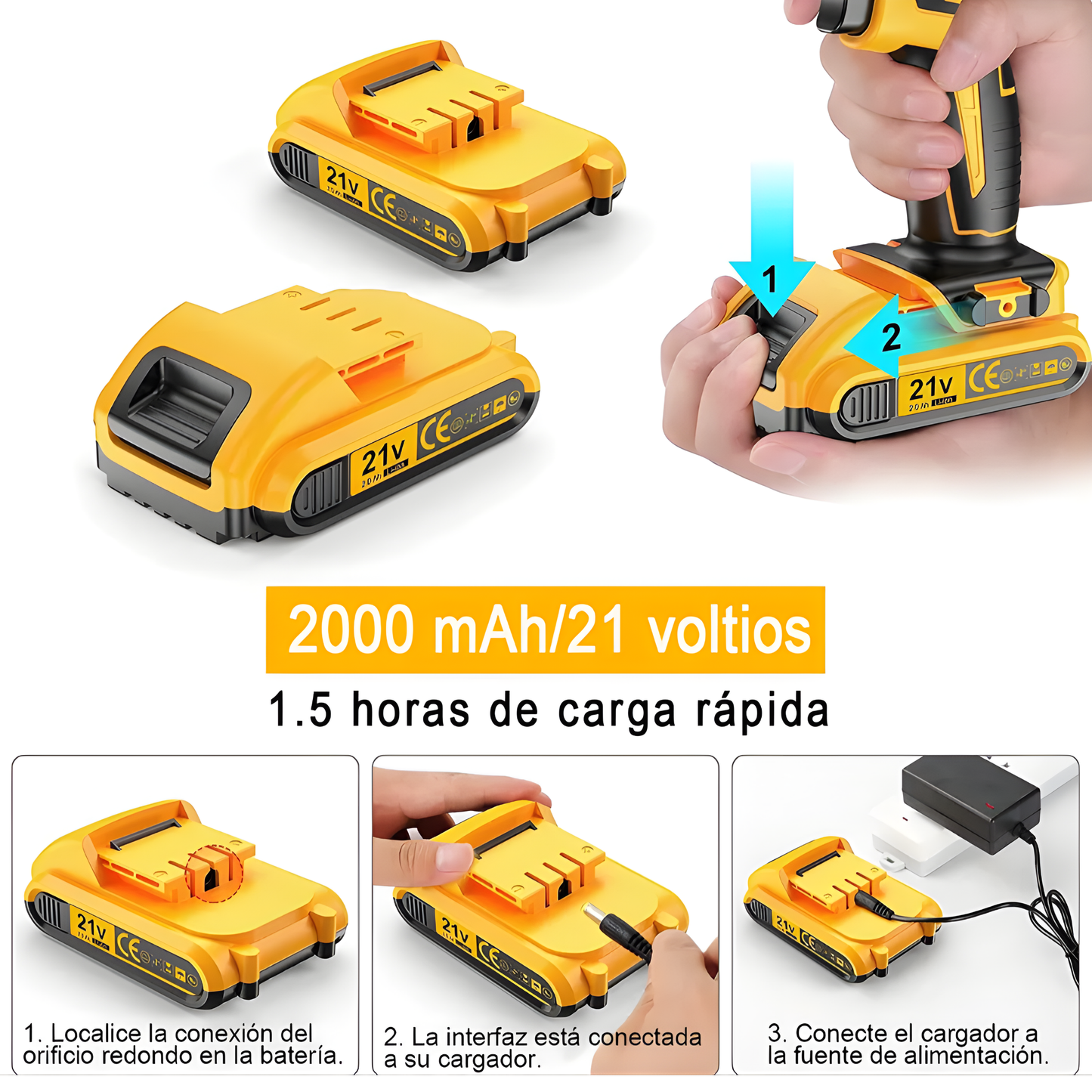 Taladro Rotomartillo Inalambrico 2 Bater
