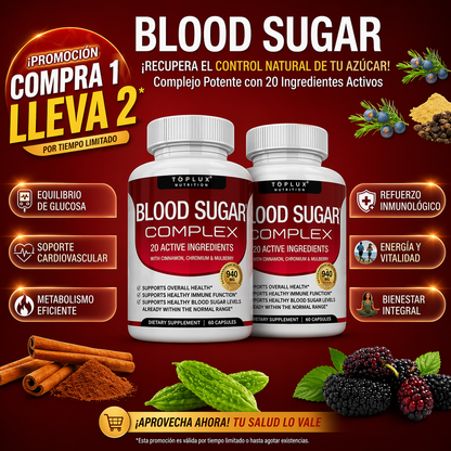OFERTA 2X1 - Blood Sugar Suplemento | Equilibrio del Azúcar y Energía Diaria