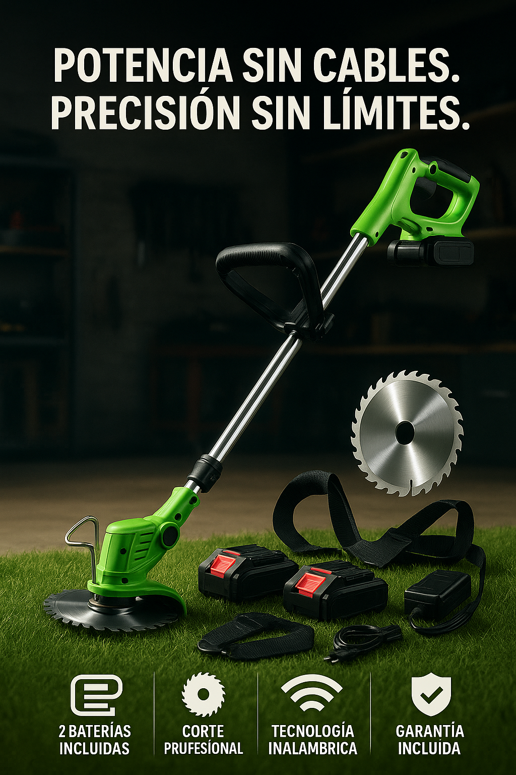 MasterBlade® Guadañadora Inalámbrica con 2 Baterías