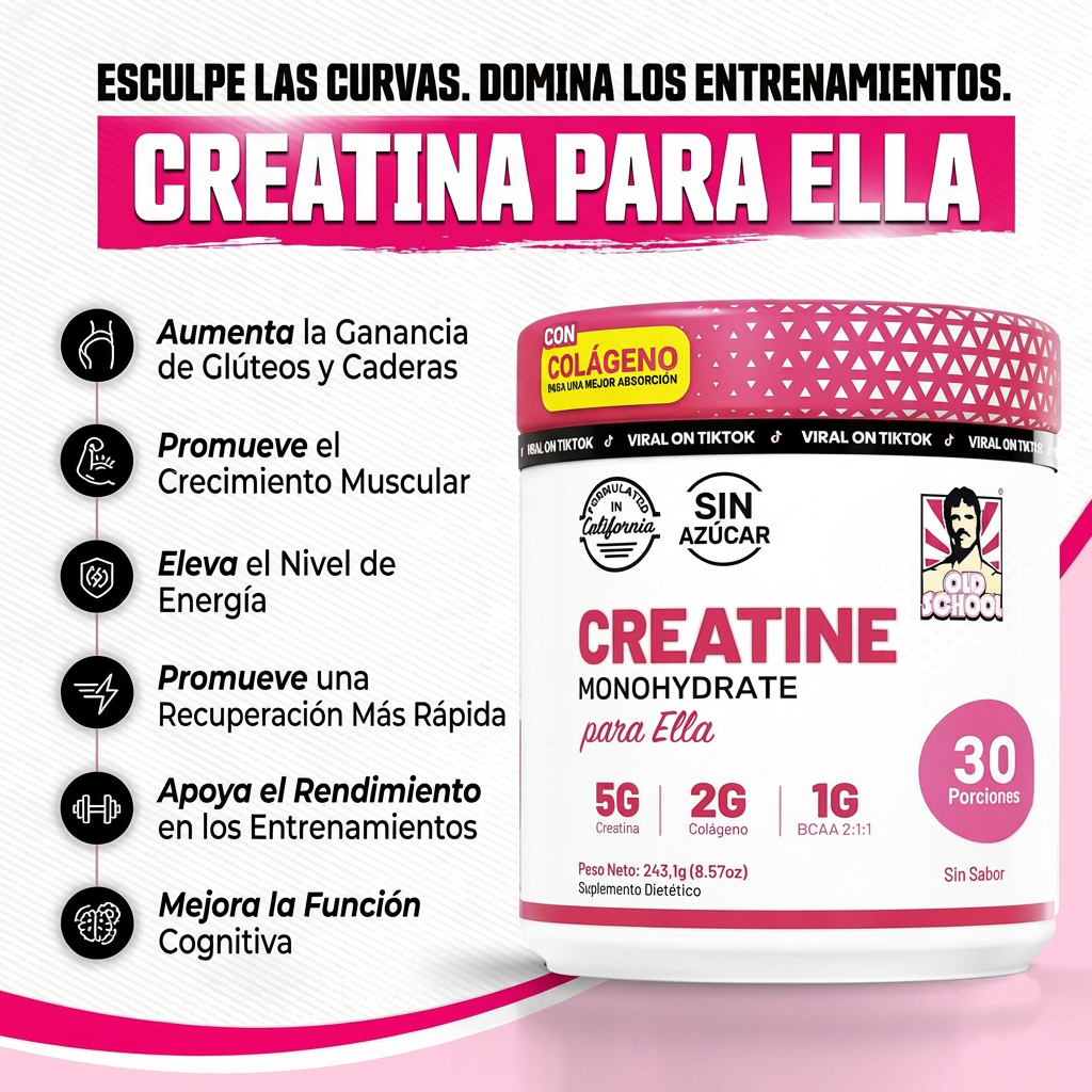Creatina + Colágeno + BCAA | Más Fuerza y Definición Femenina