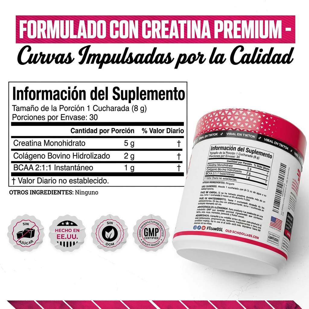 Creatina + Colágeno + BCAA | Más Fuerza y Definición Femenina