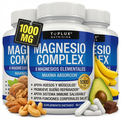 PROMOCIÓN 3x1 | Magnesio Complex™ 8 en 1 | Equilibrio Corporal Completo 1000mg