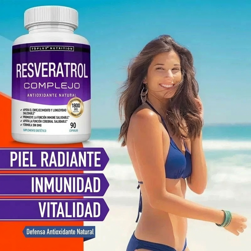 Resveratrol 1800mg - Energía, Juventud y Bienestar | Elige 1, 2 o 3 Unidades y Ahorra Más