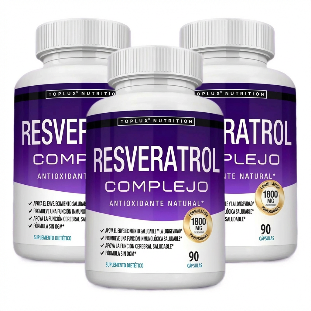 Resveratrol 1800mg - Energía, Juventud y Bienestar | Elige 1, 2 o 3 Unidades y Ahorra Más