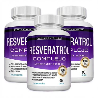 Resveratrol 1800mg - Energía, Juventud y Bienestar | Elige 1, 2 o 3 Unidades y Ahorra Más