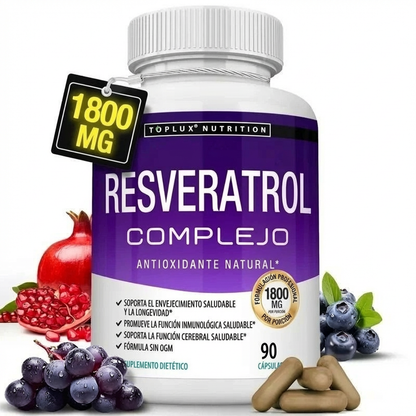 Resveratrol 1800mg - Energía, Juventud y Bienestar | Elige 1, 2 o 3 Unidades y Ahorra Más