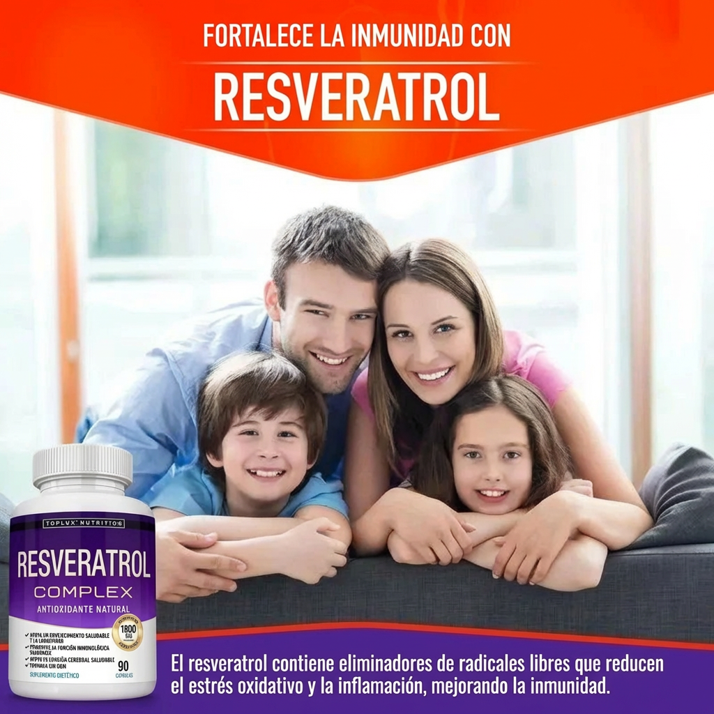 Resveratrol 1800mg - Energía, Juventud y Bienestar | Elige 1, 2 o 3 Unidades y Ahorra Más